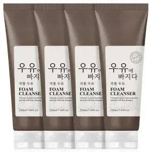 우유에빠지다 우유 폼클렌징 곡물/녹차 220ml 4개