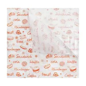 /배) 햄버거포장지 L자형 오렌지 23cm 1000장-토스트포장지