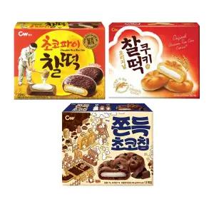 청우 찰떡쿠키 215g+초코파이 찰떡 215g+쫀득 초코칩 240g (총 3개)