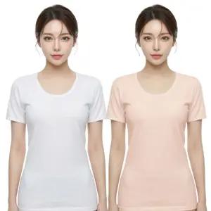 BYC 순면 여성 런닝 반팔 여자 메리야스 이너 티셔츠 흰색 화이트 엄마 할머니 얇은 BYI2550