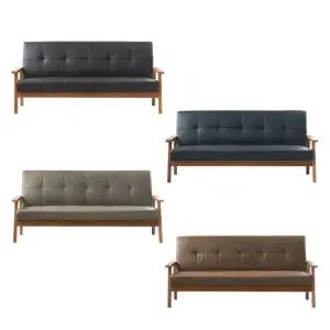 솔트 라인 3인용 원목 가죽소파 mif003