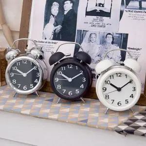 [아이디어라떼]무소음 알람시계 33종 탁상 시계 헤머벨 자명종 수능 미니 시끄러운