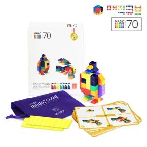매직큐브 큐블로 자석 블록 블럭 70pcs 활용카드 영어 숫자 스티커포함