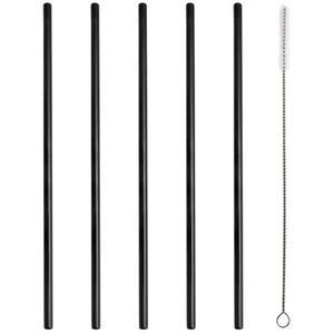 라온누리 웰메이드 스텐빨대 티타늄블랙, 일자형, 5개