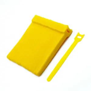 벨크로 케이블타이 컬러고리형 옐로우 100개 선정리 줄정리 찍찍이