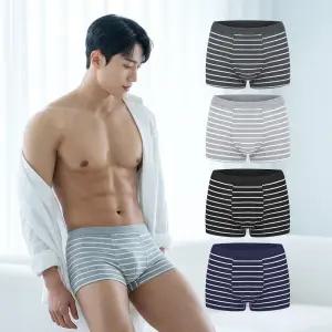 이너쉴드 남성 면 드로즈 팬티 스트라이프 4매 세트