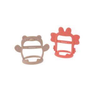 쁘띠누베 실리콘 손목 치발기 2개입, (곰-코지베이지, 꽃게-베이비코랄), 1개