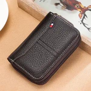 아코디언 카드 소가죽 지갑 명함지갑 카드홀더 남성 여성