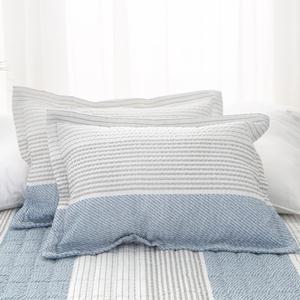 심플무드 2장 여름 베개 커버 깔끔한 시어서커 스트라이프 40x60 블루 그레이 국내산