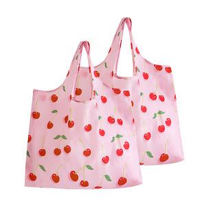 한손에 쏙 접이식 에코백 장바구니_체리, 2개