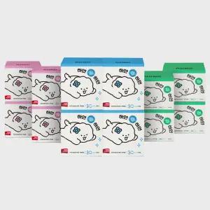 하얀하얀 유기농 순면 생리대 12팩 (라이너,중형,대형)