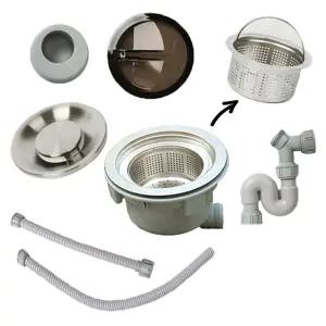 싱크대 올스텐 배수구 교체 세트/스테인레스 주방 배수통 하수구 거름망 배수관 부품 부속