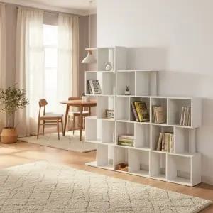 퍼즐 책장 우드 선반 2color 인테리어 파티션 원목 책꽂이 3단 4단 5단