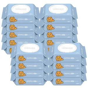 크리넥스 수앤수 카카오 물티슈 캡형 80매 (라이언) x18개