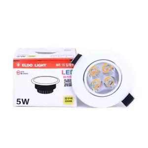 다운라이트 엘도라이트 흰색 75MM 5W 3000K BMC-5W BNDI-5W