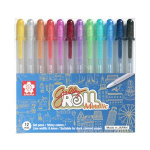 사쿠라 겔리롤 메탈릭 12색 세트 크리스마스 카드 꾸미기 다꾸 반짝이 젤펜 볼펜