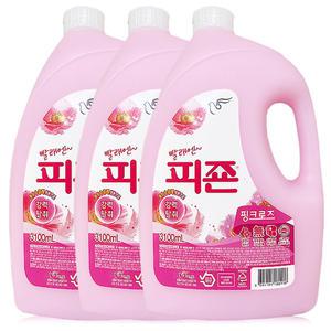 피죤 핑크로즈 3.1L 3개 , 섬유유연제 대용량 리필 용기 본품
