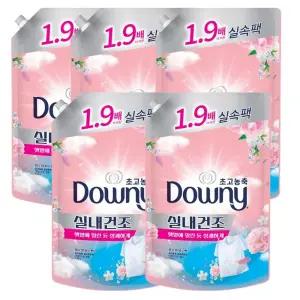 다우니 실내건조 초고농축 섬유유연제 플로럴 블로썸 리필 1.35L 5개