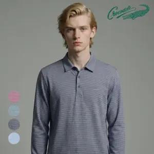 [크로커다일] 잔스트라이프 카라 티셔츠 CDAAATP1704