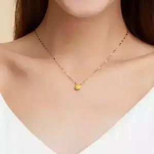 베라토 24K 순금 해피 동글스마일 세미 목걸이 1g S 미소 팬던트 내돈내산 여자 친구 생일 선물 18K 체인