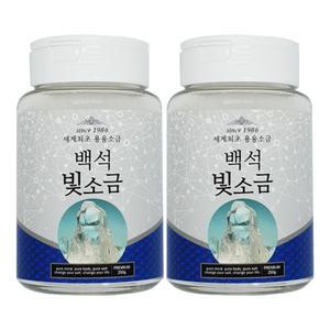 백석빛소금 1000도씨 용융소금 용기형250g x 2개 불순물제로