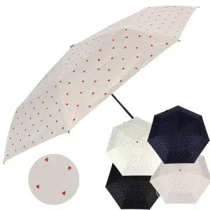 P53 레드 하트 기라로쉬 3단 암막양산  사이즈 UP 우양산 햇빛 자외선 차단 기능성 UV 미니 브랜드 경량 엄마 가벼운 양산 우산 겸용 선물용