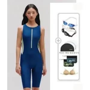 [레노마수영복](하남점)*폴리백 증정* 여성 로고 하프집업 반신수영복 네이비 RN-LS2E854-NV