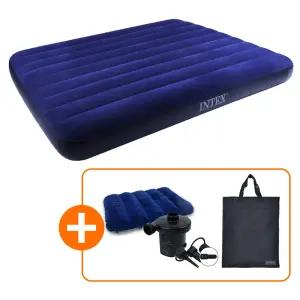 인텍스 듀라빔 에어매트 블루+차량용 전동펌프+전용가방+에어베개 풀세트