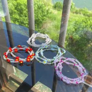 반투명 비즈 구슬 꽃 삐삐 팔찌