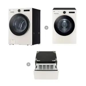 [LG] 트롬 오브제 세탁기 + 건조기 + 키높이 수납함 FX23ENEF-EE 배송무료