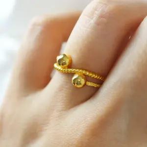 24k순금 더블 구슬 볼 반지 3.75g