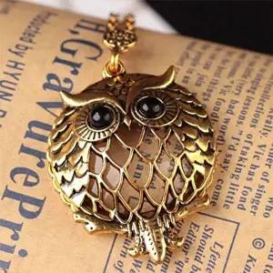 노인 겸용 앤틱 부엉이 돋보기 목걸이 레트로-WE58ED4