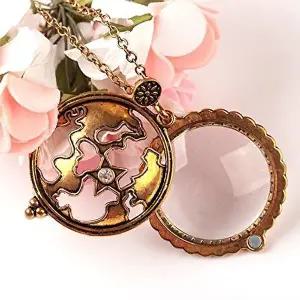 겸용 세계지도 노인 돋보기 레트로 목걸이 앤틱-WE58ED3