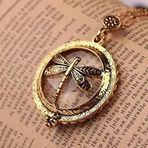 돋보기 겸용 레트로 앤틱 노인 목걸이 잠자리-WE58EDA