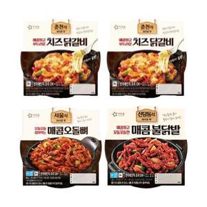 아워홈 치즈닭갈비, 170g, 2개 + 매콤오돌뼈, 160g, 1개 + 매콤불닭발, 200g, 1개