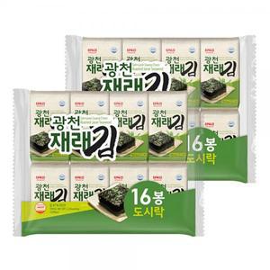 삼육김 광천 재래 도시락김 16단 4g 16봉 8팩