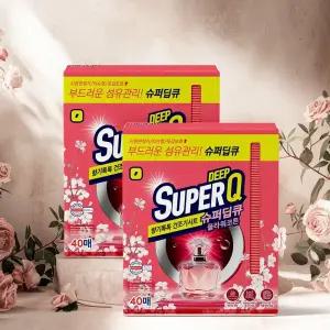슈퍼딥큐 플라워코튼 40매입+40매입 건조기시트 개별포장 섬유유연제 건조기 드라이시트