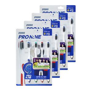 애경 2080 프로나인 칫솔 스파이럴 미세모 4입 4개 양치