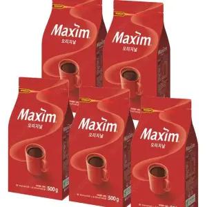 동서 맥심 오리지날 500g X 5개 블랙 알커피 리필용