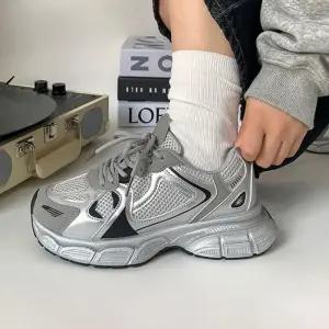 ONM 패션 여성 운동화 키높이 스니커즈 어글리슈즈 실버