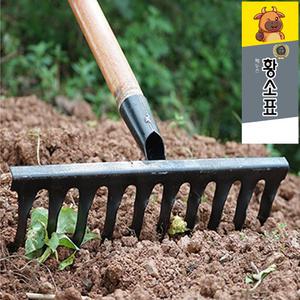 괭이 호미 레기 갈퀴 잡초제거 곡괭이 쟁기 쇠스랑텃밭작업 괴물레기(소)37cm+대왕자루