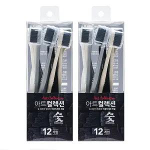 바른생활 아트컬렉션 숯 칫솔 12입+12입