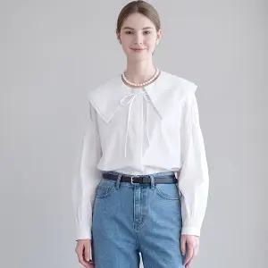 (레코브) 더블 빅카라 리본 블라우스(LC61C3BL505X)