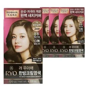 려 우아채 멋내기 새치 크림 염색약 7N 밝은갈색 4개