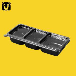 BFP 3칸 일회용 반찬용기 600세트 배달 포장 사각 소스