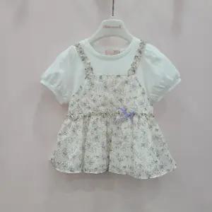 [레노마키즈]페리미츠 초등여아 쉬폰뷔스티에티셔츠 유아 여아반팔티셔츠(