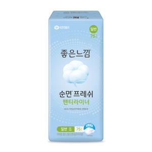 좋은느낌 순면프레쉬 팬티라이너, 일반, 75매, 1개