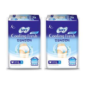 쏘피 쿨링프레쉬 안심숙면팬티, 대형, 8매, 2개