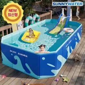 써니워터 원터치 접이식 풀장 블루(S-160,M-220,L-260,XL-320,XXL-390) 5사이즈 택1 수영장 접이식수영장 접는풀장 어린이 물놀이