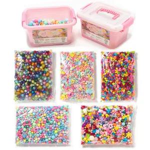 오피스존 대용량 비즈 공예 재료 세트 팔찌 만들기 구슬 칼라 악세사리 장식 목걸이 키링 줄